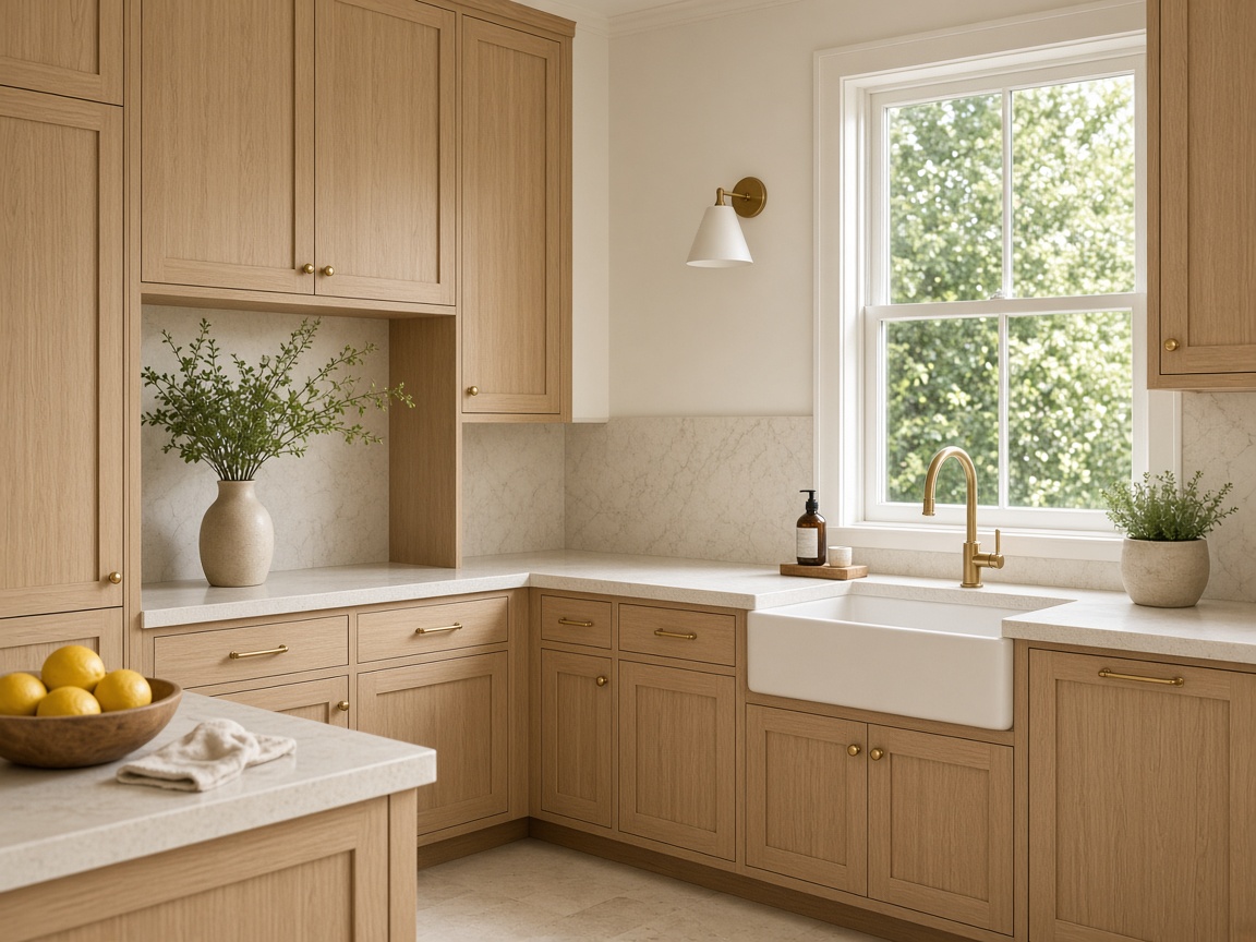 Cocina clara, con ventana y luz de mañana